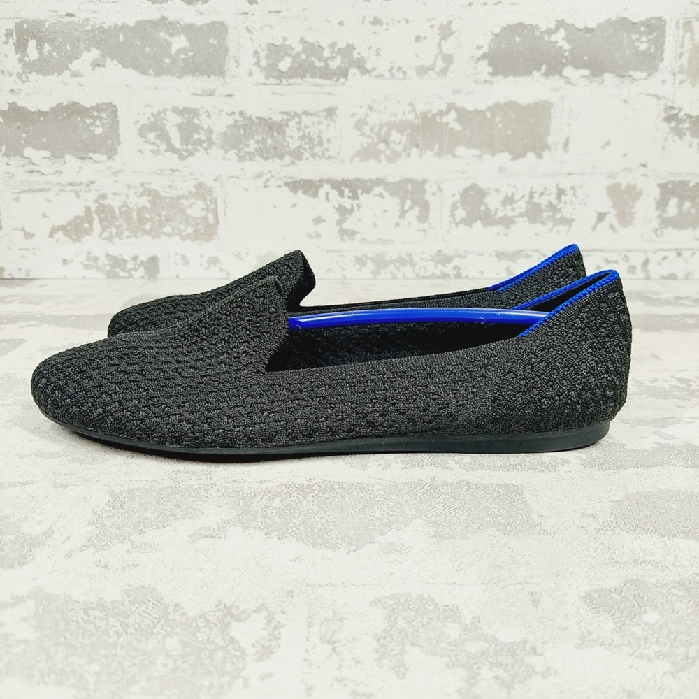 NEW Rothy's The Flat Black Knit Round Toe Slip On Loafers F530